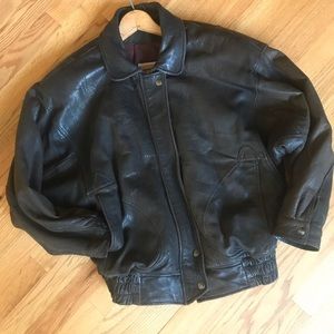 Vintage Georgetown Leather Brown Bomber Jacket